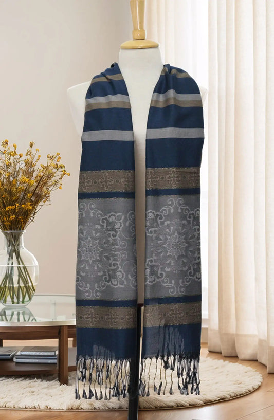 Stoluxe Premium Jacquard Cotton Staple Stole Vol 09 - Design 08