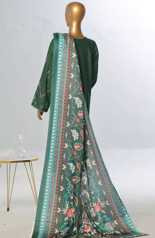 Bin Saeed Exclusive Slub Embroidered Khaddar with Shawl Collection Vol 01 - Design 09