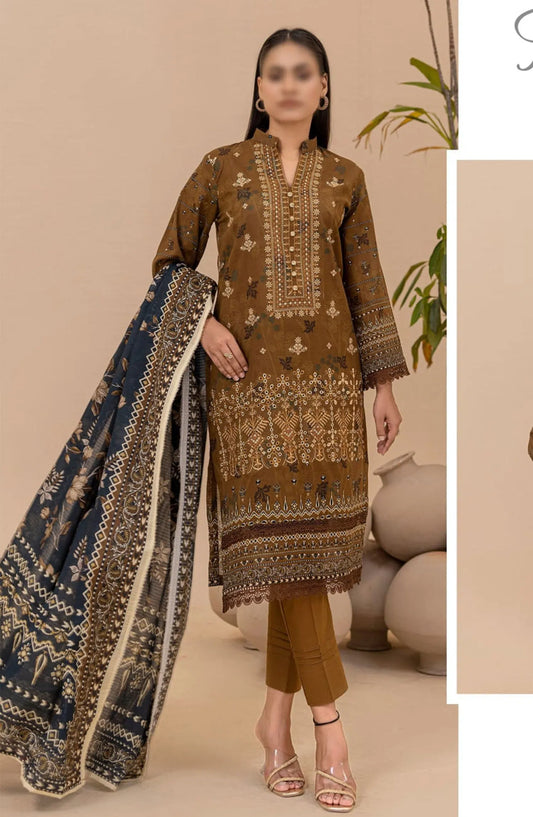 Jasmine Lawn Dora Digital Print and Embroidered Collection Vol 16 - Design 09