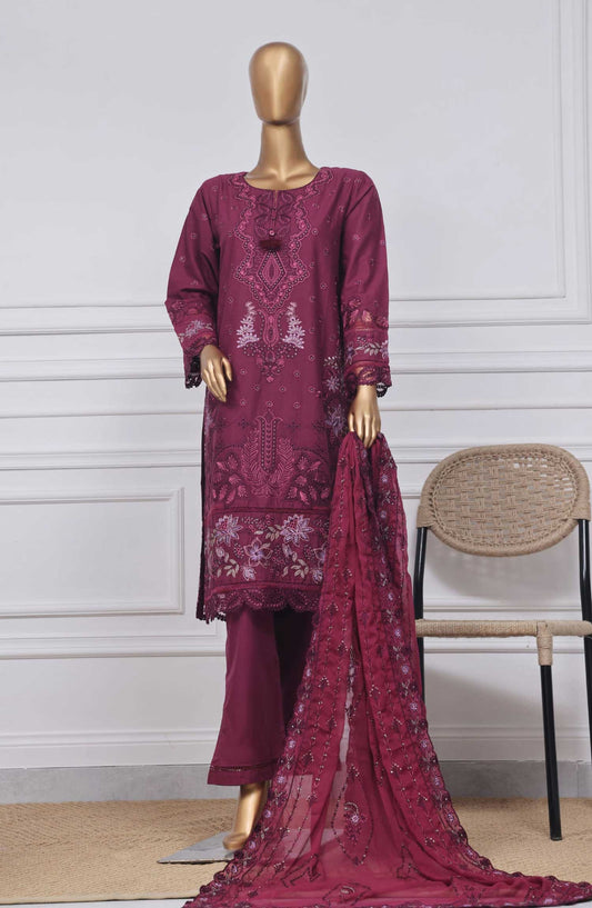 Sadabahar Embroidered Rod cotton Stitched 3 Piece - D-09 - SDB25LP - Purple - Festive Collection
