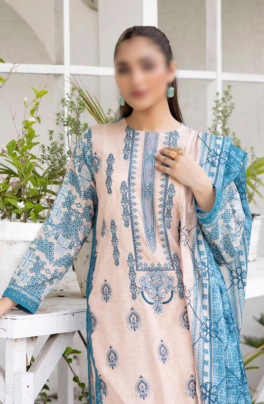 Sarah Digital Premium Embroidered Slub Lawn Collection 2024 - Design 09