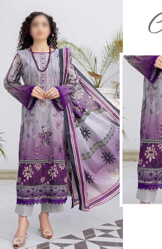 Heer Lawn Digital Print and Embroidered Vol 03 Collection - Design 09