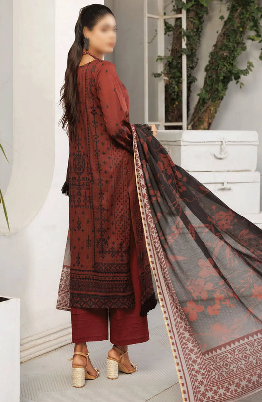 Jasmine Lawn Slub Digital Print and Embroidered Collection Vol 17 - Design 09