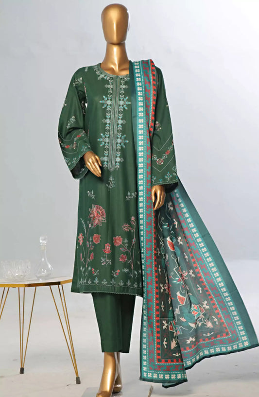 Bin Saeed Exclusive Slub Embroidered Khaddar with Shawl Collection Vol 01 - Design 09