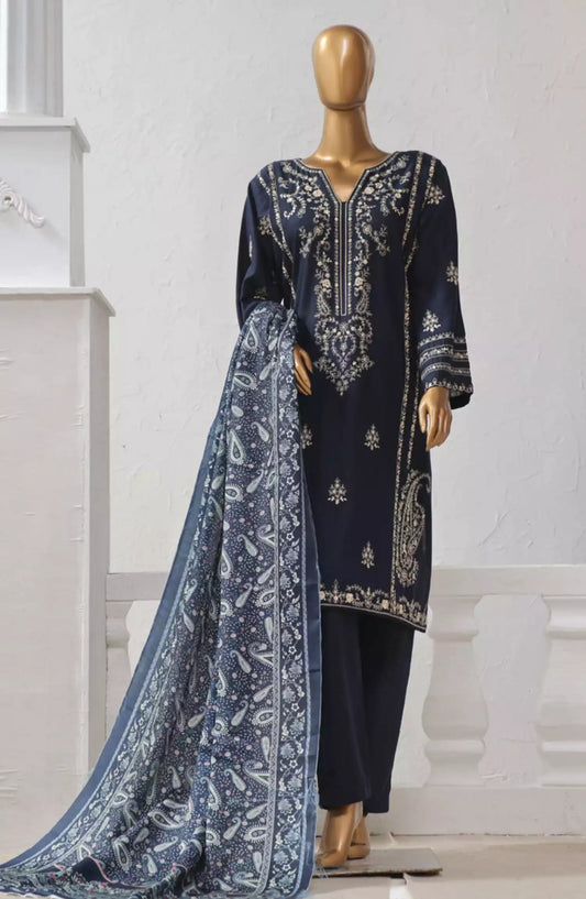 Bin Saeed Exclusive Slub Embroidered Khaddar with Shawl Collection Vol 02 - Design 09