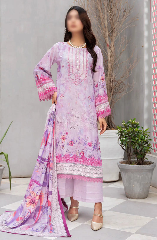 Jasmine Lawn Dora Digital Print Embroidered Collection 2024 - Design 09