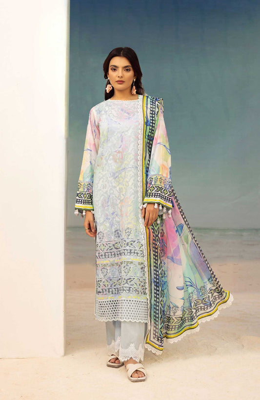 Mahees Rang e Bahar by Riaz Arts Chikankari Lawn Unstitched 3 Piece - D-10 - RA25MCL - Summer Collection