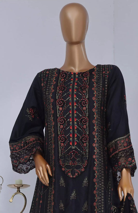 Bin Saeed Luxury Self Embroidered Frock 3 Pc Collection - Design 10