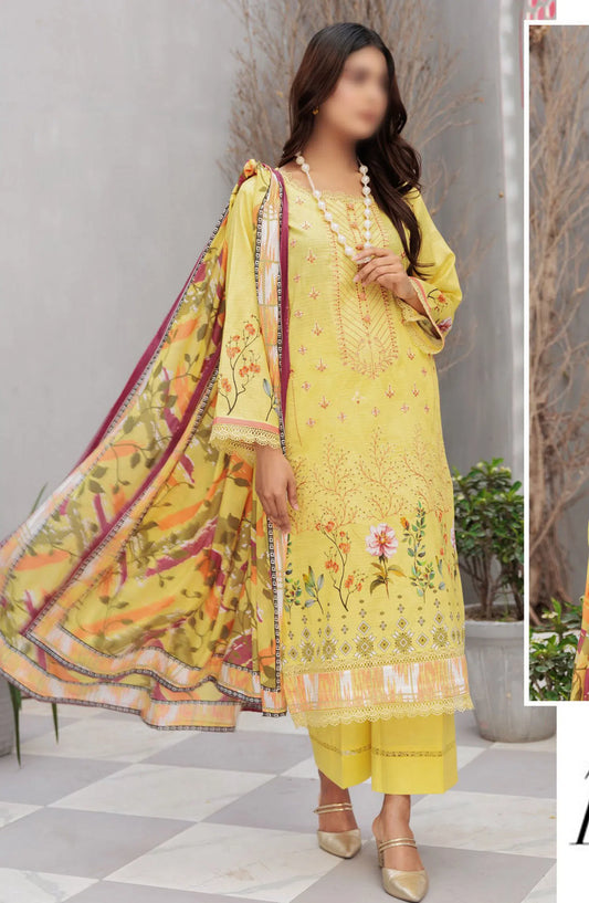 Jasmine Lawn Dora Digital Print Embroidered Collection 2024 - Design 10