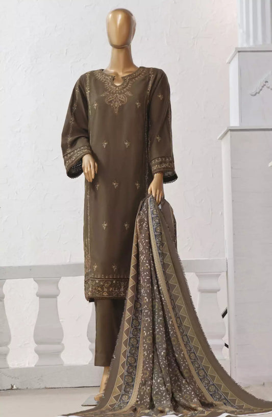 Bin Saeed Exclusive Slub Embroidered Khaddar with Shawl Collection Vol 02 - Design 10