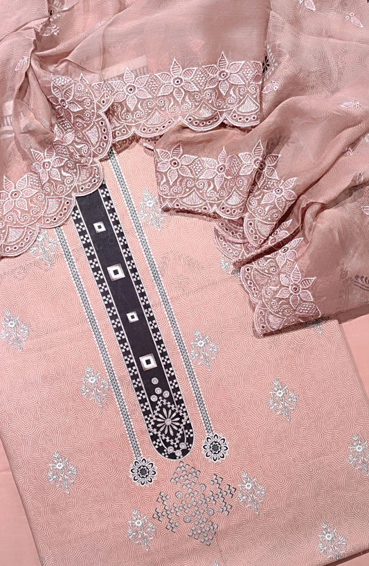 Unstitch Exclusive Printed Lawn Collection 2024 With Schiffli Duaptta By Amna Khadija - Design 1