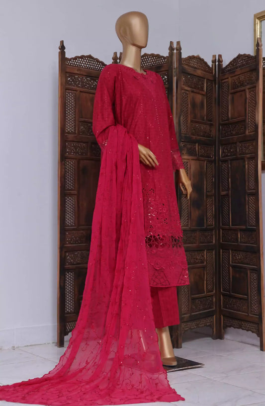 Bin Saeed Luxury Self Embroidered Frock 3 Pc Collection - Design 11