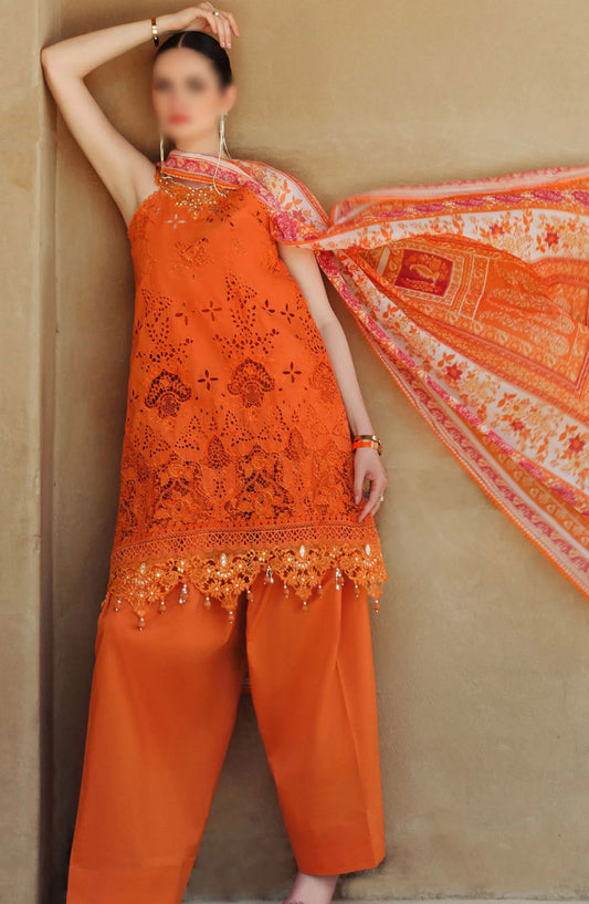 Noor Eid Handwork Laserkari Lawn By Saadia Asad - Design 11