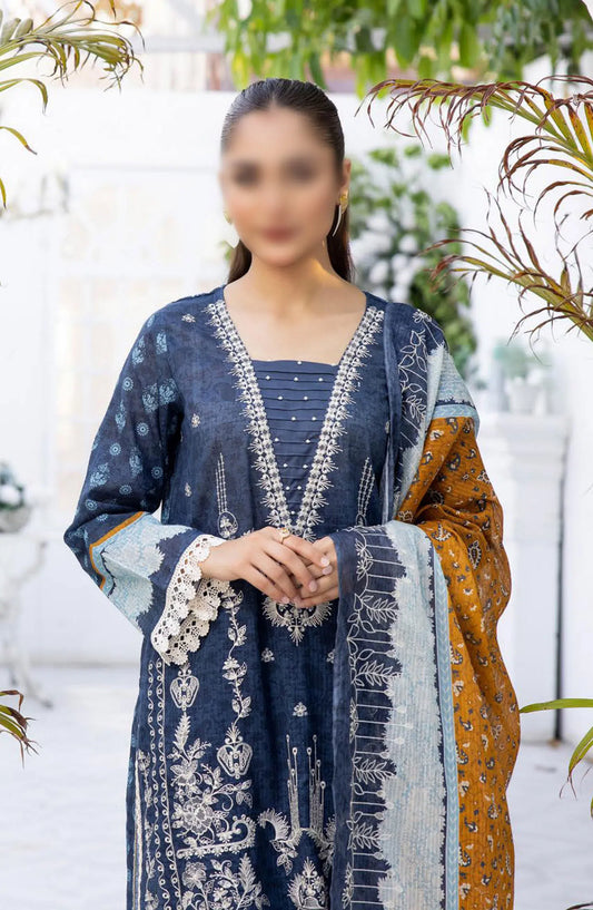 Sarah Digital Premium Embroidered Slub Lawn Collection 2024 - Design 11