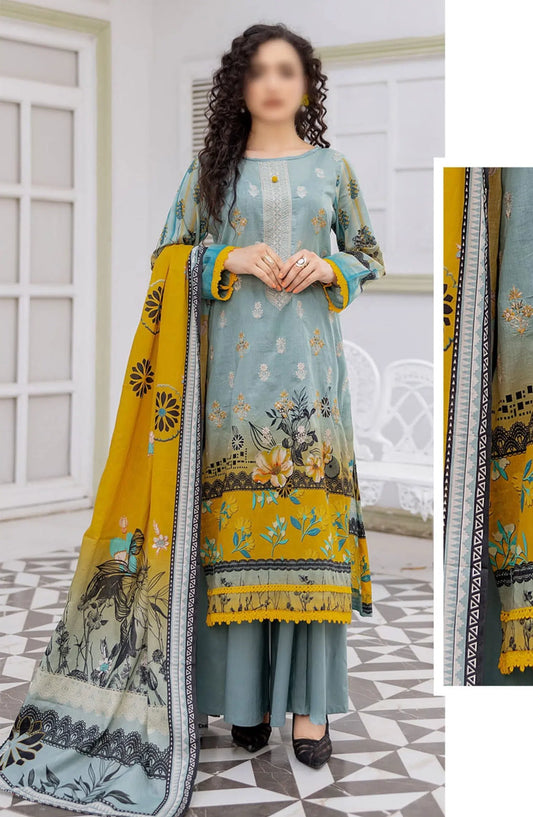 Heer Lawn Digital Print and Embroidered Vol 03 Collection - Design 11