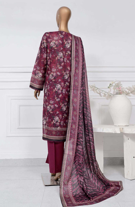 Sadabahar Printed Lawn Stitched 3 Piece - D-12 - SBD25PL - Mauve - Summer Collection