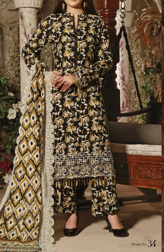 Aiza  Momina Chickenkari By VS Textiles Vol-2 - DESIGN-34