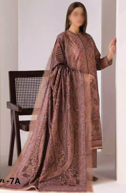 Sobia Nazir Winter Shawl Unstitched Collection 2024 - Design 07 A