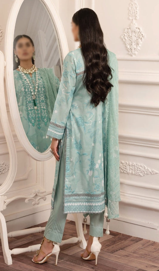 AL ZOHAIB Sunshine Bloom Bamber Chikankari Dupatta Collection - Design 01