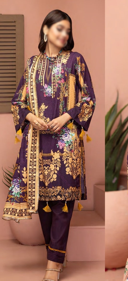 Zainab Digital Printed Luxury Lawn Collection - Design 01