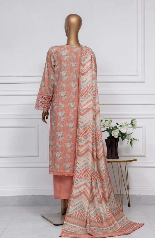 Raya by Sadabahar Embroidered Lawn Stitched 3 Piece - D-01 - SDB25RE - Peach - Summer Collection