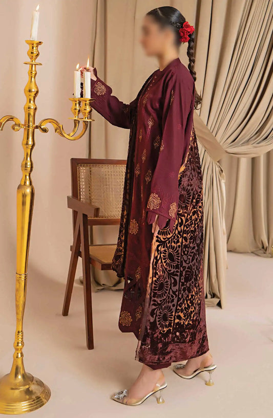 Queen Slub Dhanak Wool Collection With Palachi Shawl - Design 01