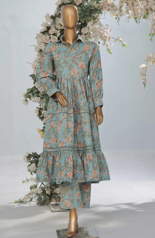BIN SAEED Exclusive Printed Khaddar Frock 2PC Collection Vol 01-Design 01