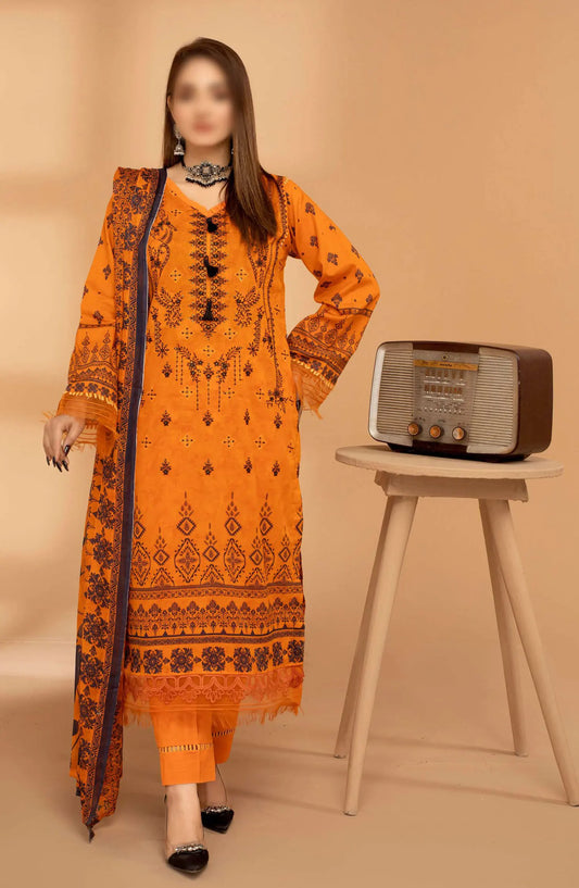 Jasmine Digital Print and Emb Lawn Collection Vol 01 - Design 01