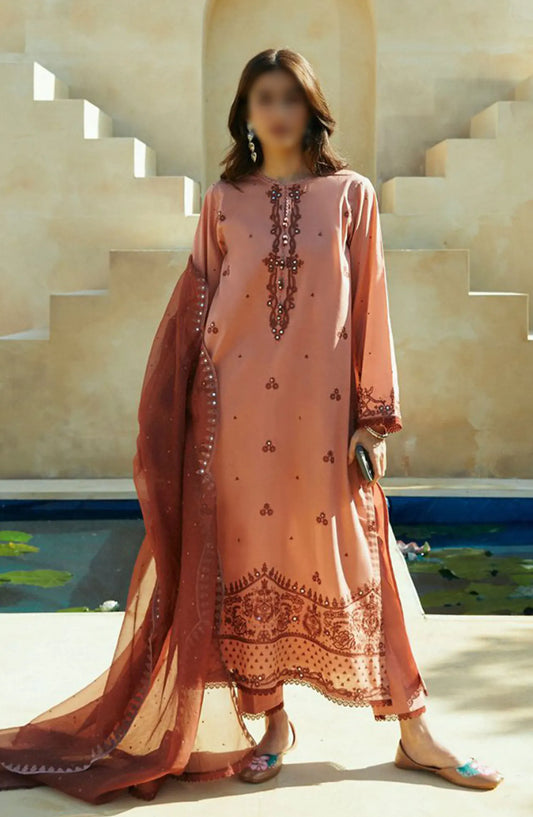 Cross Stitch Unstitched Premium Lawn Collection - Design 01 ARID SAND