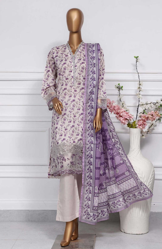 Raya by Sadabahar Embroidered Lawn Stitched 3 Piece - D-02 - SDB25RE - Purple - Summer Collection