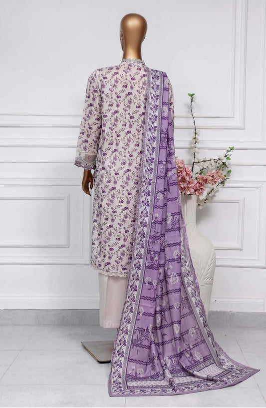 Raya by Sadabahar Embroidered Lawn Stitched 3 Piece - D-02 - SDB25RE - Purple - Summer Collection