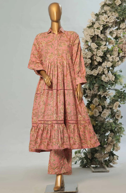 BIN SAEED Exclusive Printed Khaddar Frock 2PC Collection Vol 01-Design 02