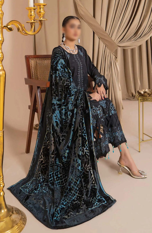 Queen Slub Dhanak Wool Collection With Palachi Shawl - Design 03