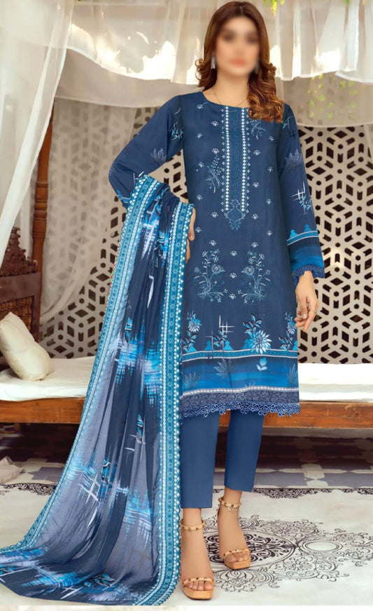 Mahay Janan Digital Printed Embroidered Viscose Collection - Design 03