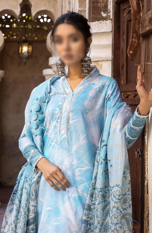 Zarkis Embroidered Lawn Collection 2024 By Riaz Arts - Design 03