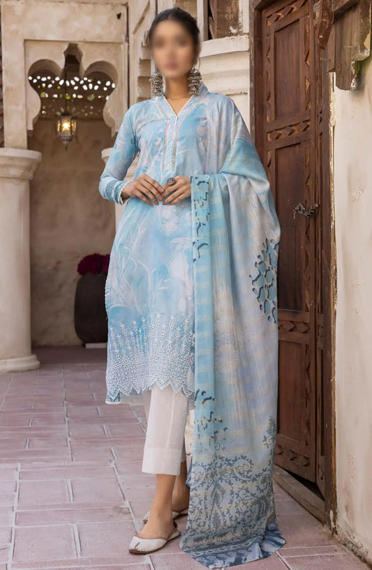 Zarkis Embroidered Lawn Collection 2024 By Riaz Arts - Design 03