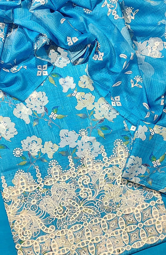 Chikanakri Daman EMB Lawn 3Pcs With EMB Doria Dupatta Collection - Design 03