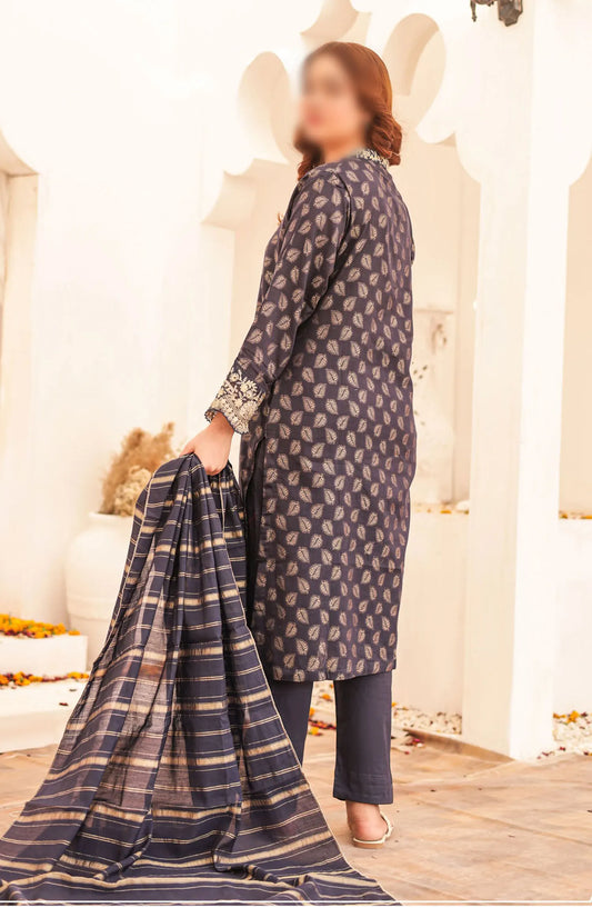 Ronaq Fancy Jacquard Stitched Collection - Design 03 (M) Navy