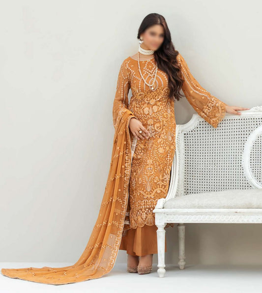 Design 03 Rusty Gold Jasper Crinkle Chiffon Collection 2023