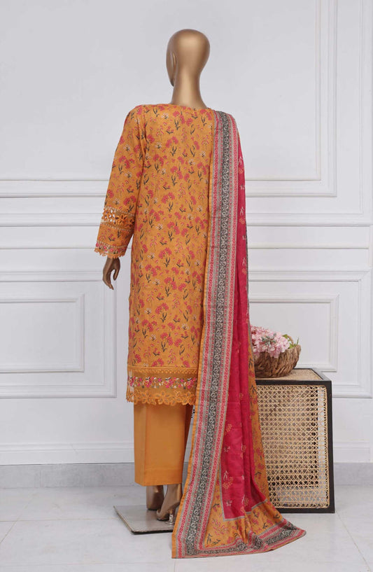Raya by Sadabahar Embroidered Lawn Stitched 3 Piece - D-04 - SDB25RE - Yellow - Summer Collection