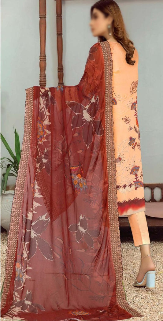 Mahay Janan Digital Printed Embroidered Viscose Collection - Design 04