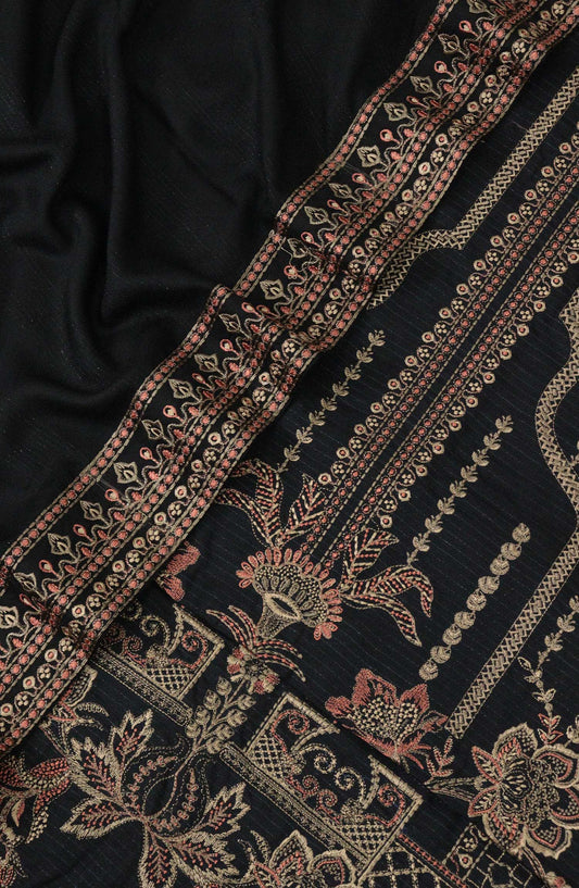 Nazli Unstitch Embroidered Zari English Wool Collection - Design 04