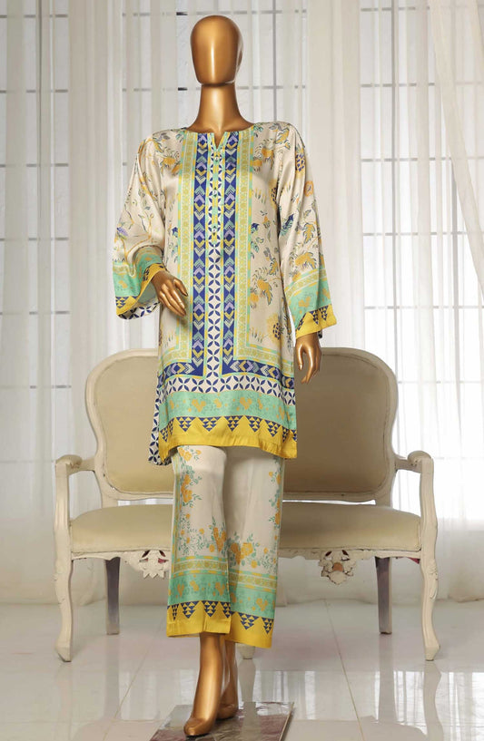 Sadabahar Printed Silk Stitched 2 Piece Suit - D-04 - SBD25PS - Off White - Casual Collection