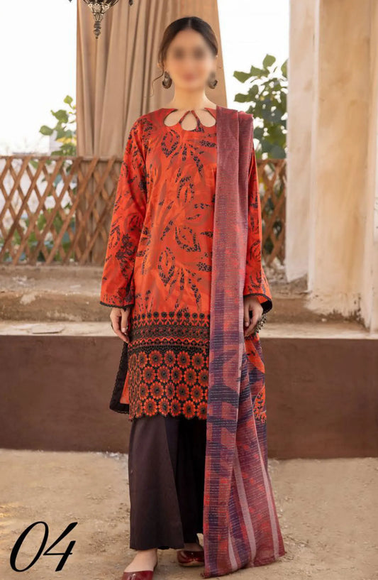 Zarkis Embroidered Lawn Collection 2024 By Riaz Arts - Design 04