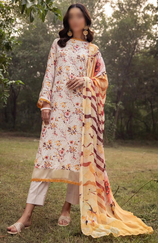 Mahees Printed Chikiankari Lawn Collection Vol 06 2024 - Design 04