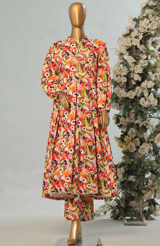 BIN SAEED Exclusive Printed Khaddar Frock 2PC Collection Vol 01-Design 04