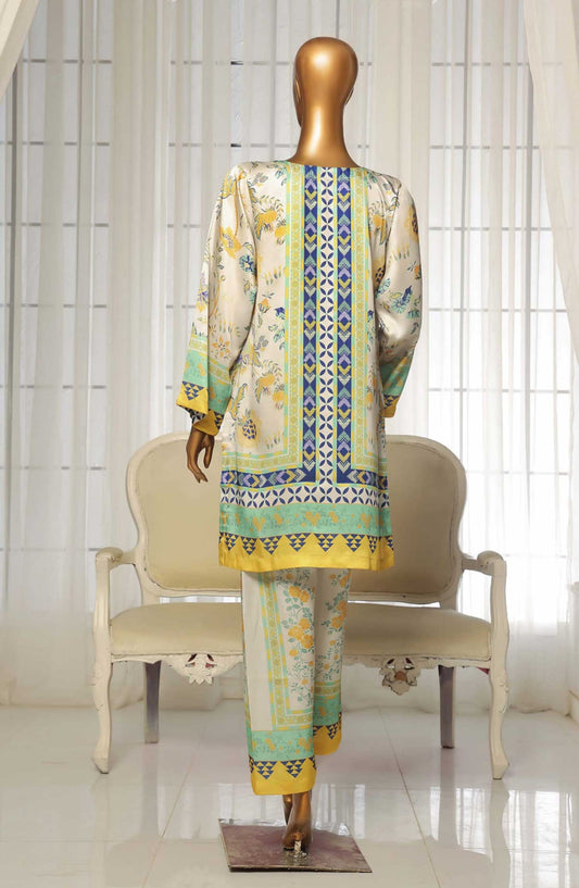 Sadabahar Printed Silk Stitched 2 Piece Suit - D-04 - SBD25PS - Off White - Casual Collection
