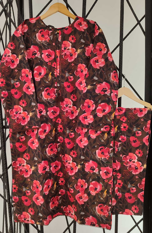 Amna Khadija Stitch Printed Zari Co Ords Collection 2024 - Design 05