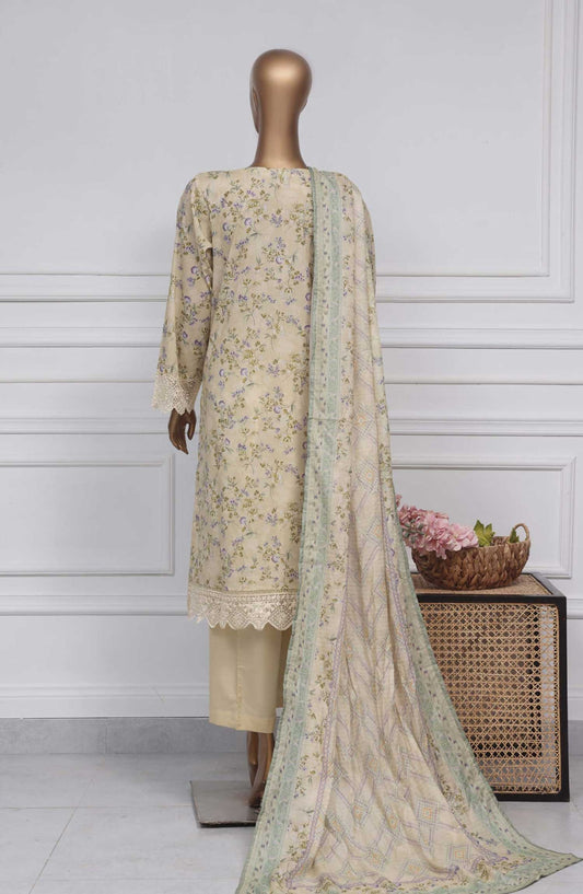 Raya by Sadabahar Embroidered Lawn Stitched 3 Piece - D-05 - SDB25RE - Beige - Summer Collection