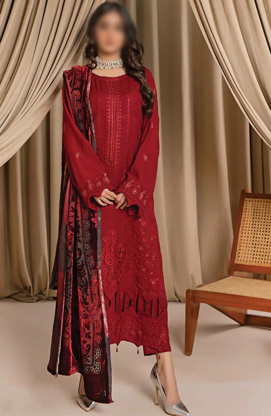 Queen Slub Dhanak Wool Collection With Palachi Shawl - Design 05